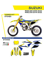 Komplet naklejek UFO Stokes do Suzuki RMZ 250 (19-), RMZ 450 (18-) żółty