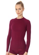 Koszulka damska Brubeck Active Wool z długim rękawem fioletowa