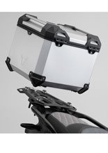 Zestaw: kufer centralny srebrny TRAX ADV + stelaż Adventure-rack SW-Motech YAMAHA XT1200Z / ZE Super Tenere (10-) [pojemność: 38 L]