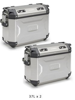 Komplet 2 kufrów bocznych aluminiowych Kappa K'Force 2 x 37 L srebrne